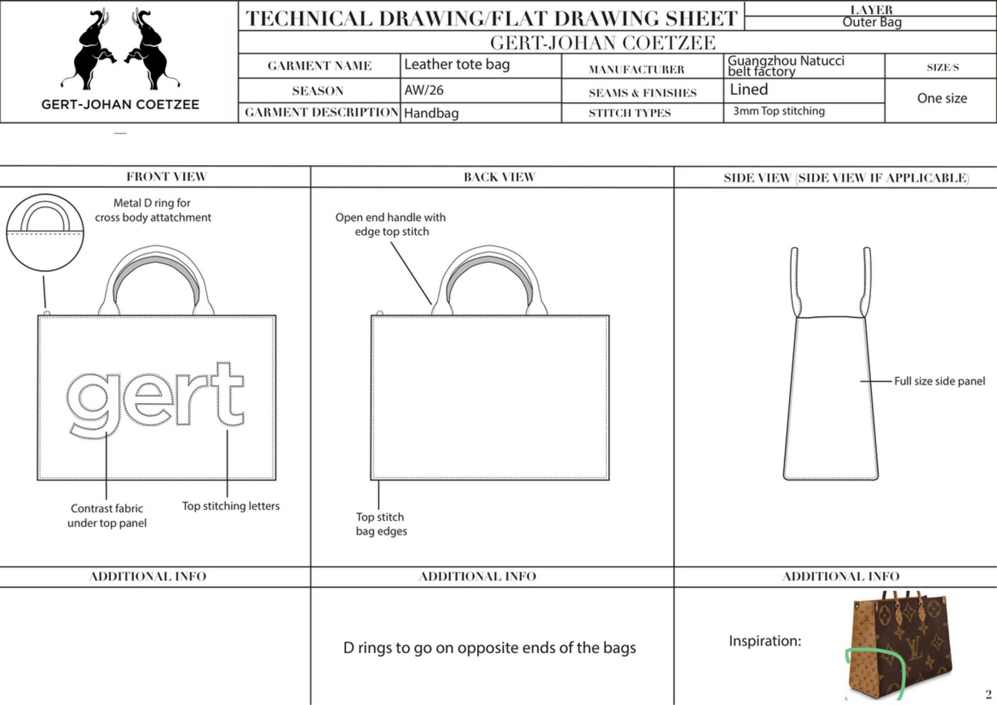 SpecHaus flat technical drawing sheet for a Brthrhood444 baggy track jacket